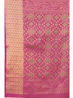 Purple Woven Poly Silk Saree With Blouse 5