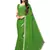 Green printed chiffon saree with blouse