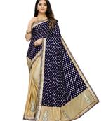 Beige Embroidered Lycra Saree With Blouse