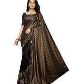 Black Printed Lycra Saree With Blouse