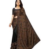 Black Printed Lycra Saree With Blouse