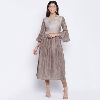 women's printed anarkali muslin green kurti with koti 1