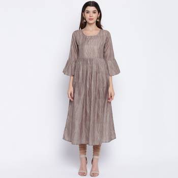 women's printed anarkali muslin green kurti with koti 2