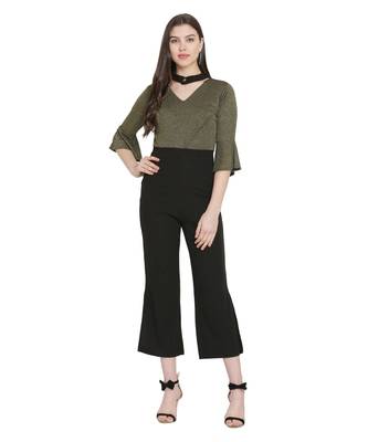 Olive Green Color Lycra Fabric Jumsuit 1