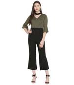 Olive Green Color Lycra Fabric Jumsuit