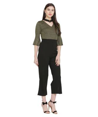 Olive Green Color Lycra Fabric Jumsuit 2