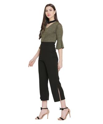 Olive Green Color Lycra Fabric Jumsuit 3