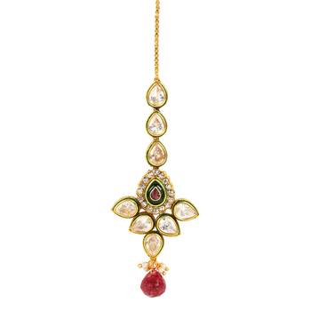 Rani Pink Kundan Teeka Maang Tikka 1