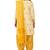 Women's Yellow & Cream Synthetic Printed Unstitch Dress Material With Dupatta