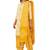 Women's Yellow & Cream Synthetic Printed Unstitch Dress Material With Dupatta