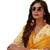 Women's Yellow & Cream Synthetic Printed Unstitch Dress Material With Dupatta