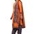 Women's Peach & Navy Blue Synthetic Printed Unstitch Dress Material With Dupatta