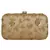 Anekaant Tulle Embroidered Sequines Faux Slik Clutch Beige & Gold