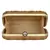 Anekaant Tulle Embroidered Sequines Faux Slik Clutch Beige & Gold