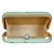 Anekaant Web Embroidered Sequines Faux Silk Clutch Pastel Green & Gold
