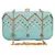 Anekaant Web Embroidered Sequines Faux Silk Clutch Powder Blue & Gold