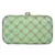 Anekaant Web Embroidered Sequines Faux Silk Clutch Pastel Green & Gold