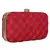 Anekaant Web Embroidered Sequines Faux Silk Clutch Red & Gold