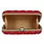 Anekaant Web Embroidered Sequines Faux Silk Clutch Red & Gold