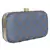 Anekaant Web Embroidered Sequines Faux Silk Clutch Grey & Gold
