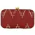 Anekaant Web Textured Sequines Faux Silk Clutch Maroon & Gold