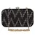 Anekaant Web Textured Sequines Faux Silk Clutch Black & Gold