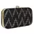 Anekaant Web Textured Sequines Faux Silk Clutch Black & Gold