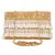 Anekaant Oblong Embroidered Faux Slik Clutch Gold & White