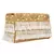 Anekaant Oblong Embroidered Faux Slik Clutch Gold & White