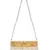 Anekaant Oblong Embroidered Faux Slik Clutch Gold & White