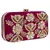 Anekaant Adorn Sequines Embellished Velvet Clutch Magenta & Gold