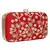 Anekaant Adorn Embellished Faux Silk Clutch Red & White