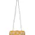 Anekaant Adorn Embellished Faux Silk Clutch Yellow & Pearl Gold