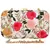 Anekaant Adorn Embroidered Faux Silk Clutch White & Multi