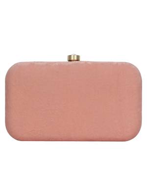 Adorn Embroidered Velvet Clutch Peach & Multi 3
