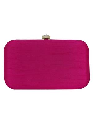 Anekaant Adorn Sequines Embellished Faux Silk Clutch Magenta Pink & Gold 3