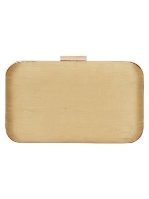 Anekaant Adorn Embellished Faux Slik Clutch Gold & Pearl 3