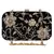 Anekaant Adorn Sequines Embellished Velvet Clutch Black & Gold