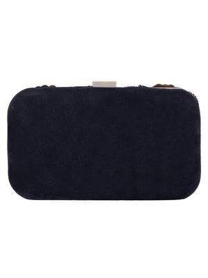 Anekaant Adorn Embellished Velvet Clutch Black & Antique 3