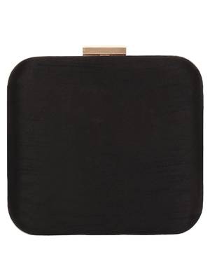 Anekaant Vista Embroidered Faux Slik Box Clutch Black & Multi 3