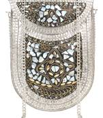 Anekaant Jewel Mosaic Metal Clutch Sliver & Multi
