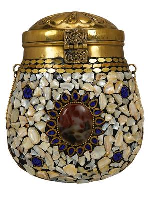 Anekaant Cask Mosaic Metal Clutch White & Multi 3