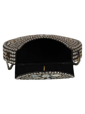 Jewel Mosaic Metal Clutch Sliver & White 5