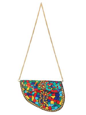 Anekaant Spiffy Mosaic Metal Clutch Multi 4