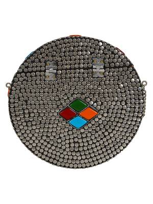 Anekaant Gala Mosaic Metal Clutch Sliver & Multi 3