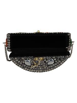 Anekaant Gala Mosaic Metal Clutch Sliver & Multi 5