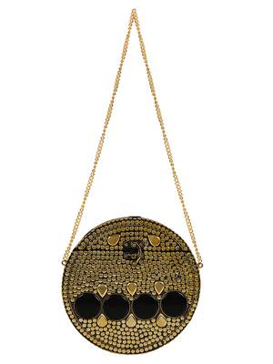 Anekaant Gala Mosaic Metal Clutch Gold & Black 4