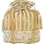Anekaant Sequines Embellished Faux Slik Potli Gold & Pearl