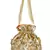 Anekaant Dangle Sequines Embellished Faux Slik Potli White & Gold