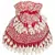 Anekaant Dangle Sequines Embellished Velvet Potli Maroon & White